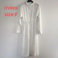 index 花柄 長袖シャツワンピース Fサイズ