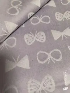 リボン柄生地　ラベンダー色