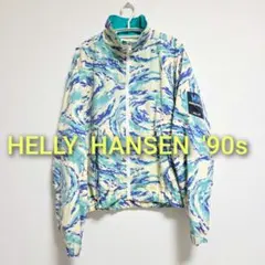 【希少・ノルウェー製】90s ヘリーハンセン 総柄 ナイロンジャケット Lサイズ