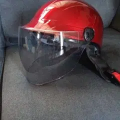 バイク用ハーフヘルメット レッド シールド付き125CC以下のサムネイル