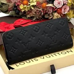 箱袋付 ルイヴィトン 長財布 モノグラム アンプラント クレマンス ブラック 黒