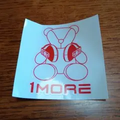 1MORE クマ ステッカー 赤