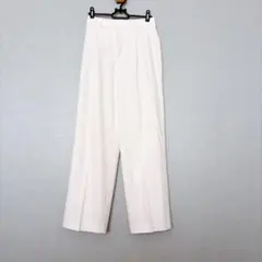 ユニクロ レディース タックワイドパンツ ホワイト S【0133】