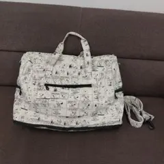 ハピタス スヌーピー コミック柄ボストンバッグ キャリーオン 23L キャンパス