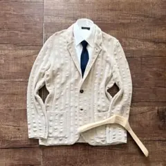 美品>LARDINI シルク100% 春夏 ホワイト ジャケット サイズ42 - メルカリ