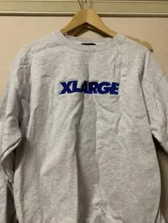 X-large 青ロゴ　クルーネックスウェット