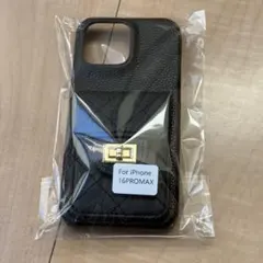 【新品】iPhone16ProMax スマホケース ブラック レザー カード