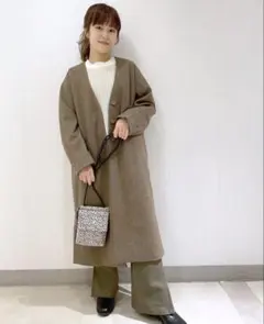 niko and… ウーリーテックマキシノーカラーコート　Mサイズ