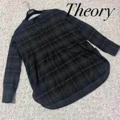 Theory パウダークレープ プルオーバー スキッパーブラウス 日本製 S