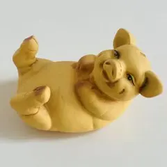 【縁起物】幸せを呼ぶ ぶた 貯金箱 仰向け にっこり インテリア オブジェ