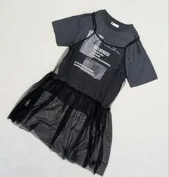 レディース　Tシャツ　半袖　ワンピース　セット　シアーワンピース　女の子　160