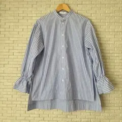 【極美品】TOMORROWLANDファインコットンブロード スタンドカラーシャツ