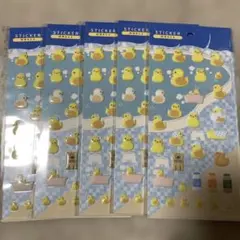 ステッカー　ぷくぷく銭湯あひる　5セット