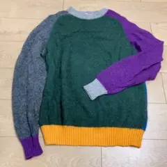 coen カラー　ニット　ウール100%