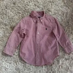 Ralph Lauren 赤と白のストライプシャツ 2/2T
