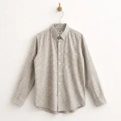 値下げUNIQLO チェック柄 長袖シャツ ボタンダウン Sサイズ