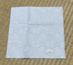 ブルーミング中西 フルリール レースハンカチ 薔薇刺繍 白