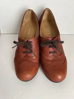 REGAL ブラウン レースアップ 中ヒール（5㎝）