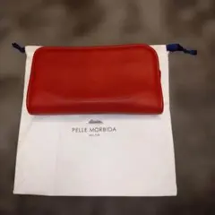 美品PELLE MORBIDA レザー クラッチバッグ レッド！
