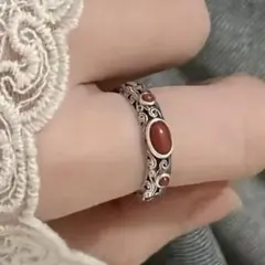 アンティーク　インディアン　レッドターコイズ　リング　ヴィンテージ　調節可能