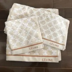 未使用　CELINE タオル3枚セット　マカダム　総柄　セリーヌ　ベージュ　今治