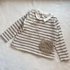 美品☆petit main ねこポシェットトレーナー 110 アプレレクール