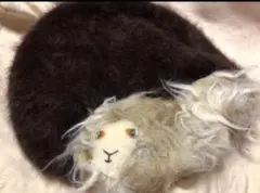 発送早いです★CA4LA バラ色の帽子　ダークブラウン ベレー帽　　羊モチーフ