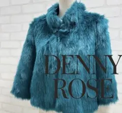 ★美品★ DENNY ROSE ターコイズ ファーコート ショート イタリア製