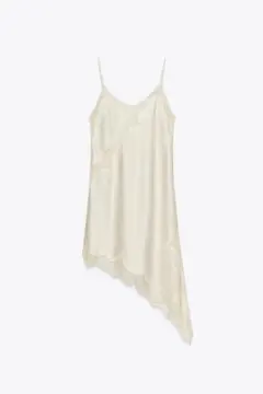 ラスト1点！！アイボリー サテン レース キャミソール ワンピース