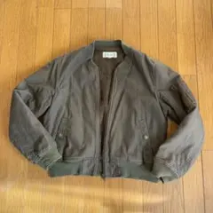 オリーブ ボンバージャケット フリースライニング