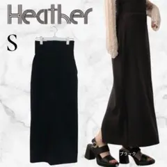 美品 Heather ハイウエストナロースカート ブラック Sサイズのサムネイル