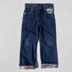 xlargeキッズ デニム パンツ ロゴ 折り返し 4T