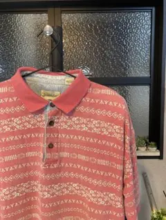 【90s旧タグ】St.John's Bay 総柄 ポロシャツ XL ネイティブ柄のサムネイル