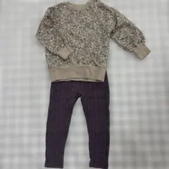 petit mainレギンス100cm/バースデイトレーナー 95cm/セット