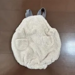 monbebeフリースロンパース クリーム色 ポケット付き