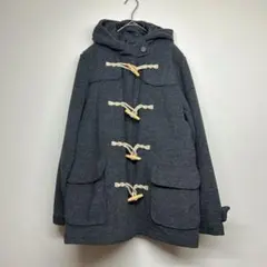 ダッフルコート　グレー　アウター　レディース　カジュアル　通学　通勤　シンプル