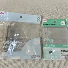 3つ穴バインダー B8 クリア＋チェキ用リフィル ダイソー