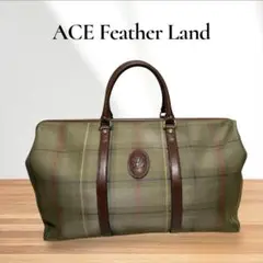 極美品★ACE Feather Land チェック柄ボストンバッグ 日本製