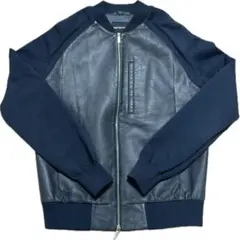 EMPORIO ARMANI レザーボンバージャケット（ニットスリーブ）のサムネイル