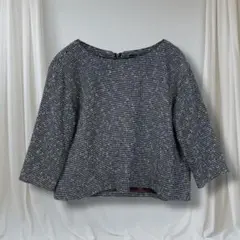 クードシャンス ツイード調トップス 38 M 黒白 シック 上品 秋冬 オフィス