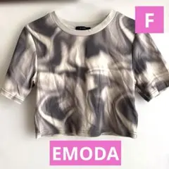 ★EMODA★ マーブル柄 ★クロップド丈 Tシャツ★フリーサイズ★のサムネイル