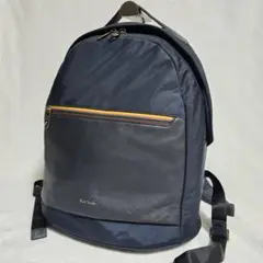 Paul Smith リュック マルチストライプ ネイビー レザー ナイロンのサムネイル