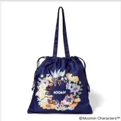 大人のおしゃれ手帖５月号MOOMIN ネイビー巾着トートバッグのサムネイル