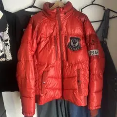 美品 AVIREX オレンジ ダウンジャケット