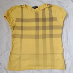 BURBERRY イエロー チェック柄 Tシャツ 160A