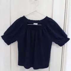 earth music&ecology ネイビー パフスリーブ Tシャツ