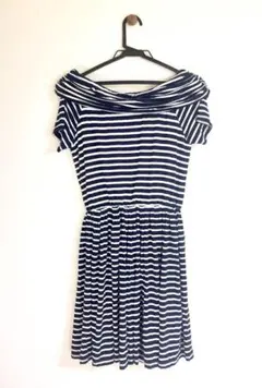 【お値下げしました！】半袖 ネイビー ボーダー ワンピース