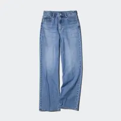 【完売品】UNIQLO ワイドストレートジーンズ 24 64BLUE 標準丈