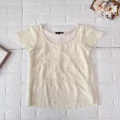 MISCH MASCH 半袖 レースブラウス M アイボリー 上品 フェミニン