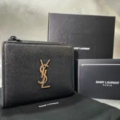 SAINT LAURENT 二つ折り財布　カサンドラ　ブラック
